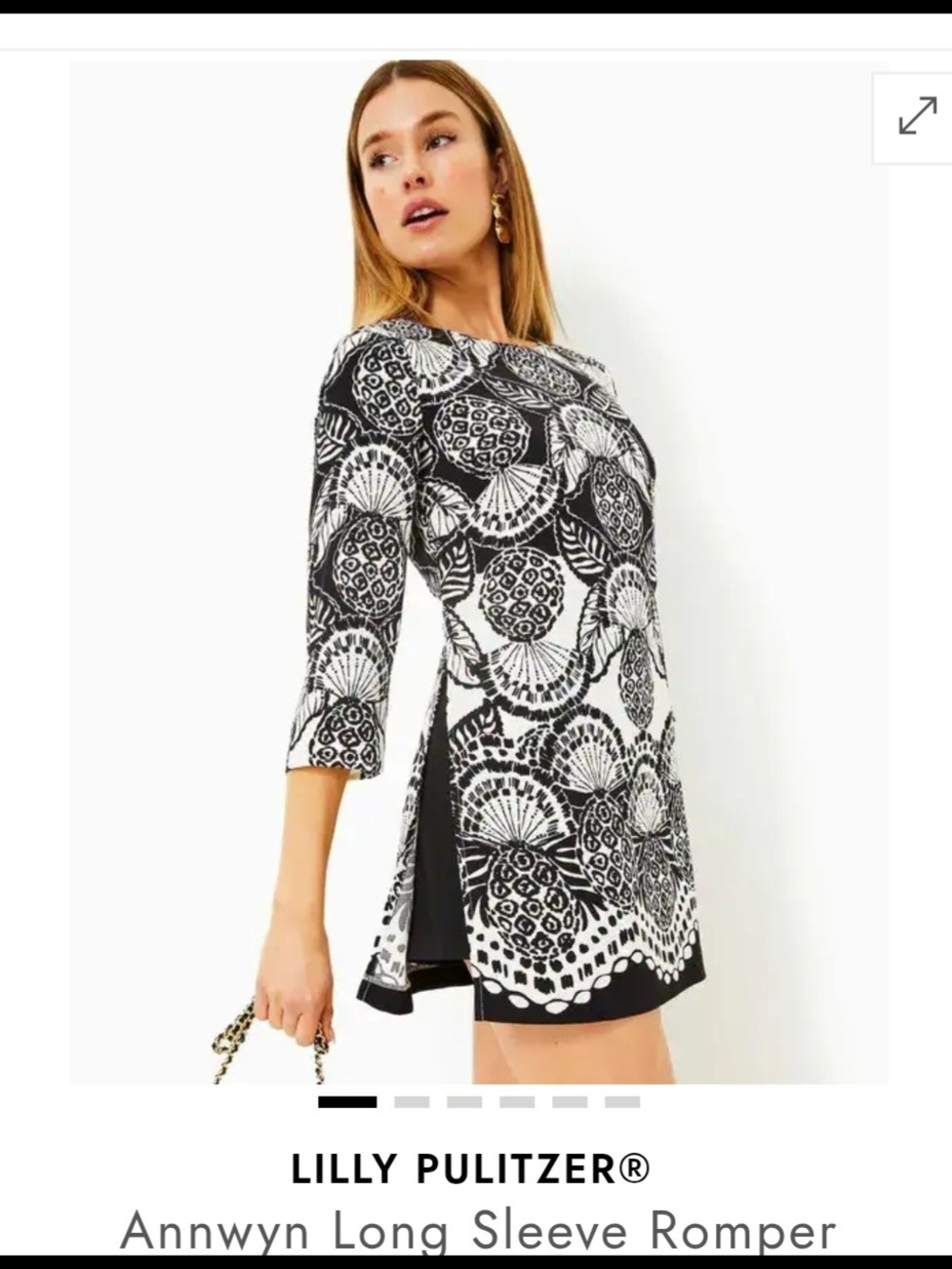 Lilly Pulitzer Black & White Printed Tunic Romper